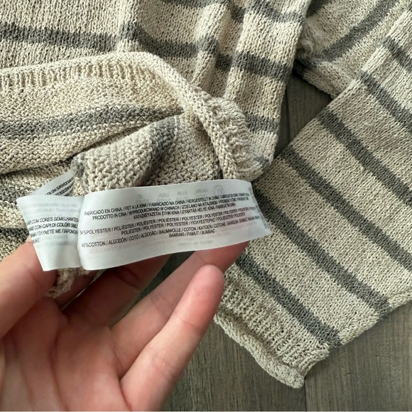 Primark Cream & Brown Striped Oversized Sweater - Picture 7 of 7